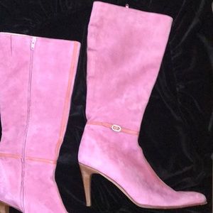 Vintage Italian Pink Suede Boots